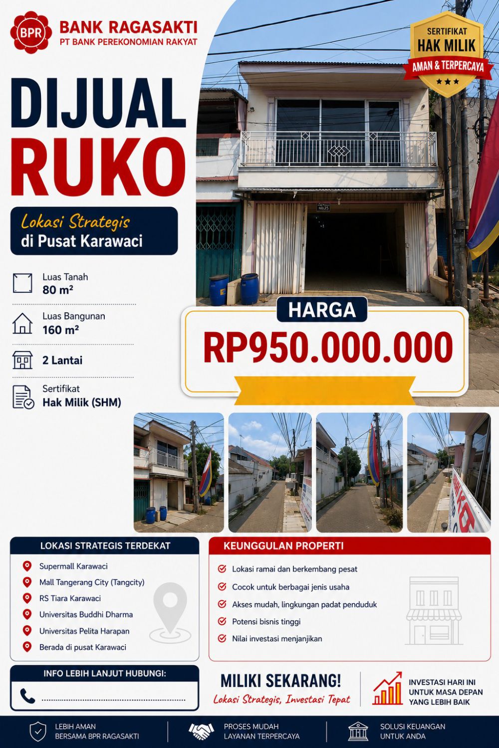 Ruko 2 Lantai di Pusat Karawaci, Tangerang