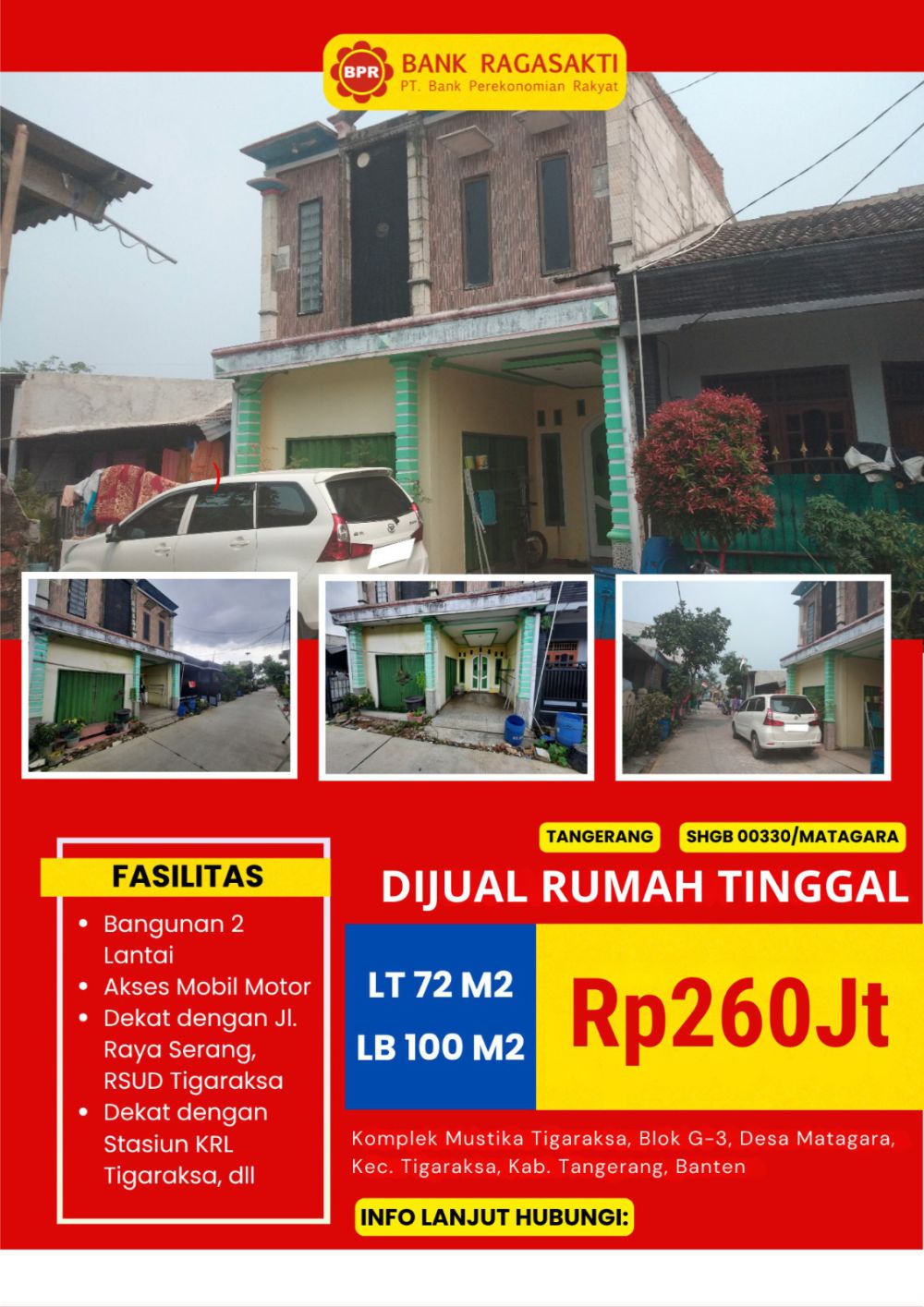 Rumah 2 Lantai Komplek Mustika Tigaraksa