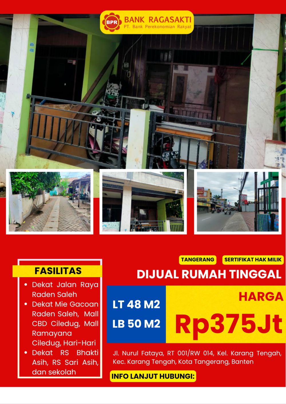 Rumah Tinggal Jl. Nurul Fataya, Karang Tengah