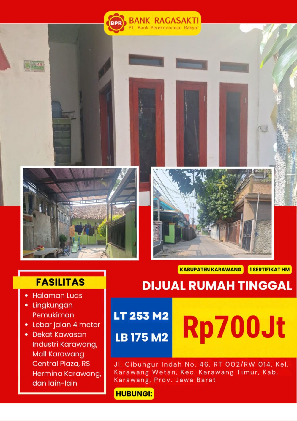 Rumah Tinggal Jl. Cibungur Indah, Karawang Timur