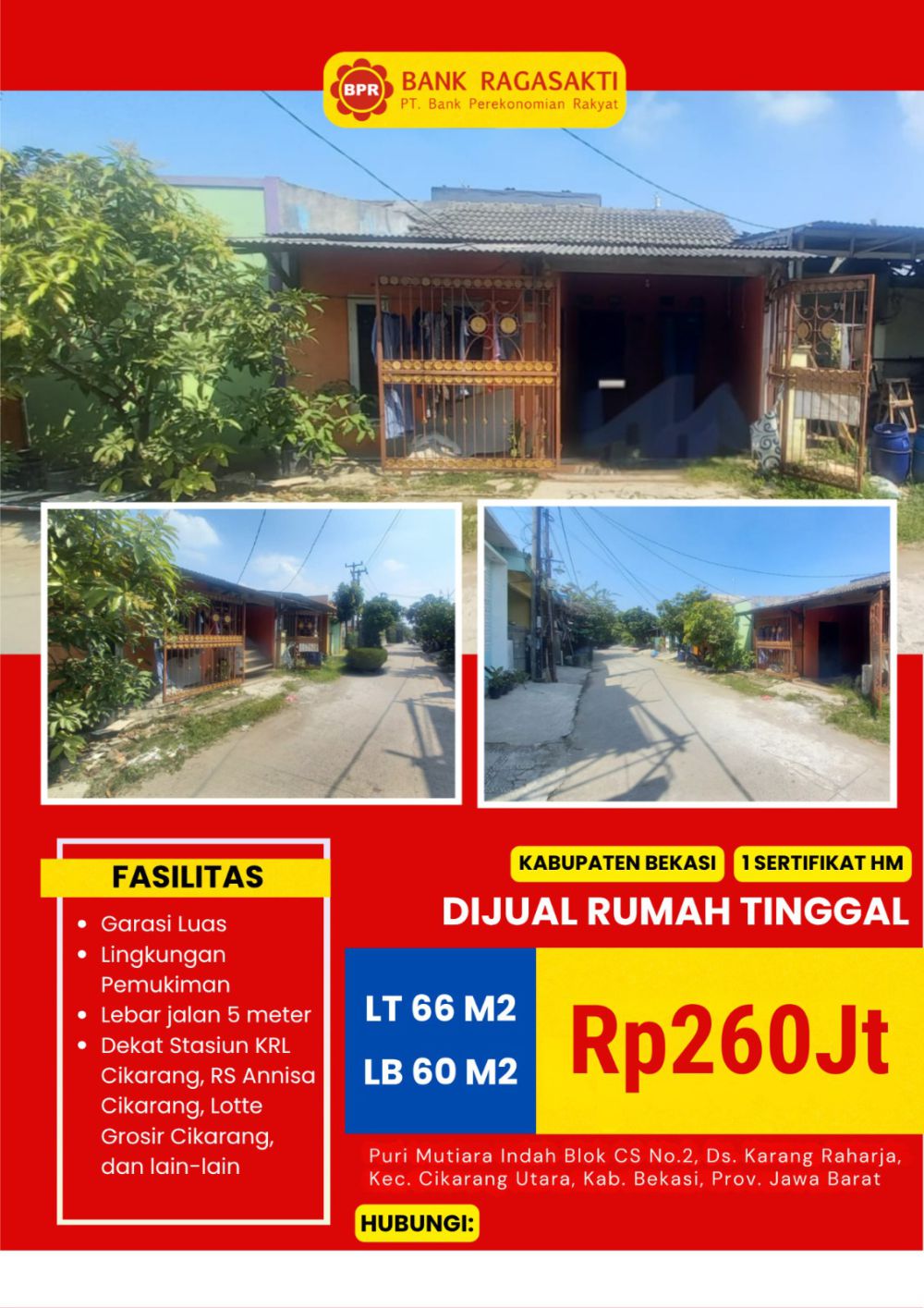 Rumah Tinggal Puri Mutiara Indah, Cikarang Utara