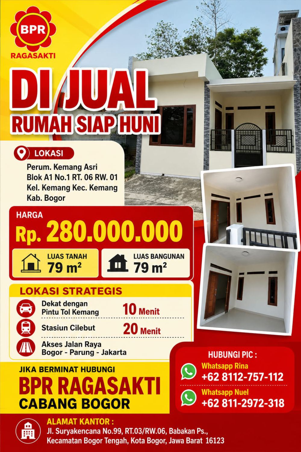 Rumah Siap Huni Perum Kemang Asri, Kemang