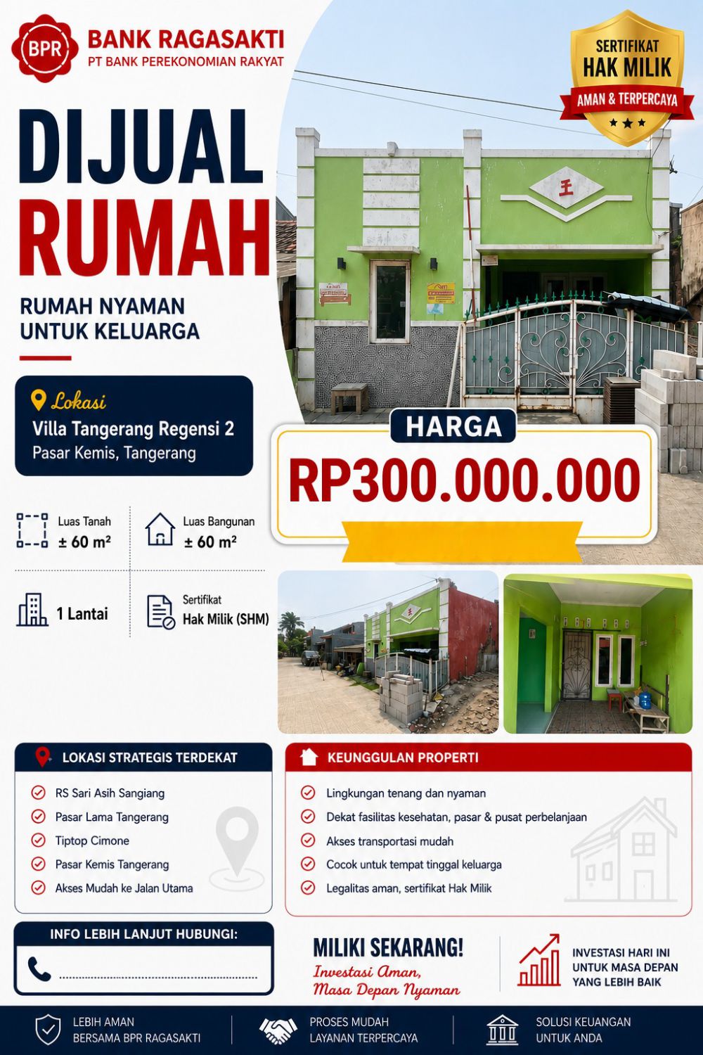 Rumah Villa Tangerang Regensi 2, Pasar Kemis
