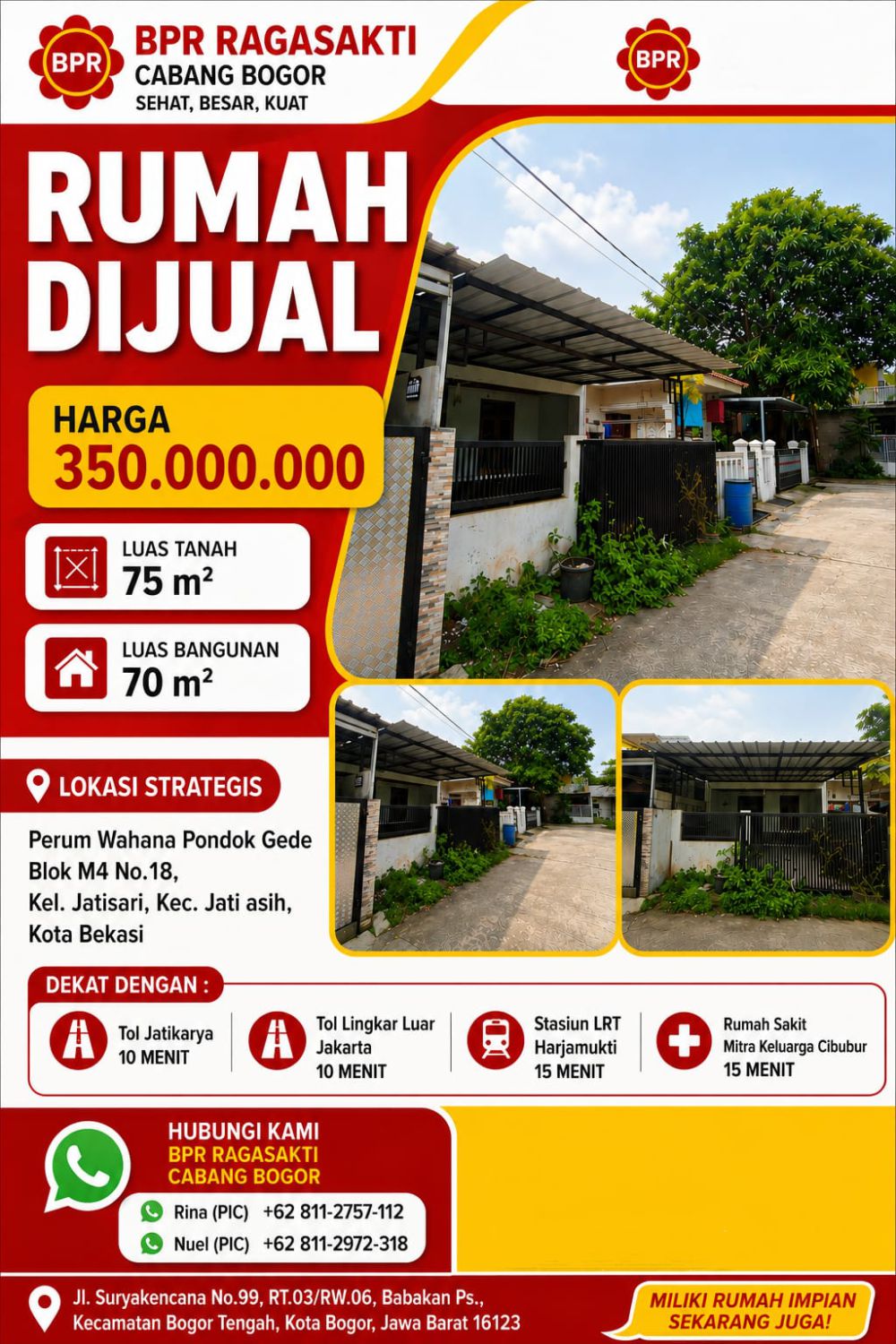Rumah Perum Wahana Pondok Gede, Jatiasih